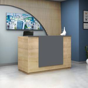 TopMebel Gemini TopMebel меламиново рецепция в цвят дъб - антрацит 180x70x110cm