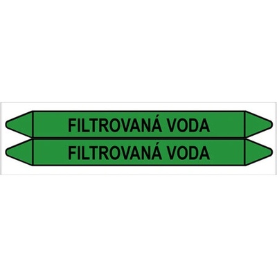 Značení potrubí, filtrovaná voda,2 ks, 450 × 52 mm PZ 009134