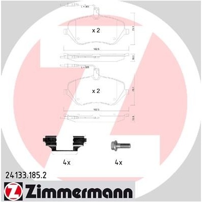 ZIMMERMANN Sada brzdových platničiek kotúčovej brzdy 241331852