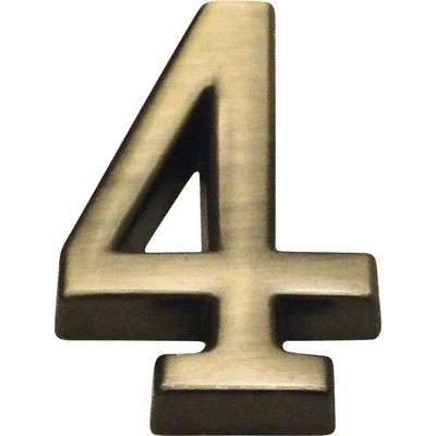 Domové číslo "4" bronz česaný 5 cm