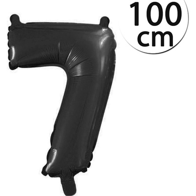 FUN RAG 7Black 215173 heliový balón fóliový číslo 7 černý 100 cm