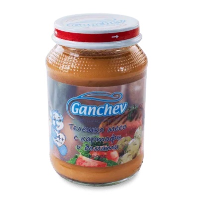 Ганчев пюре Телешко месо с картофи и домати