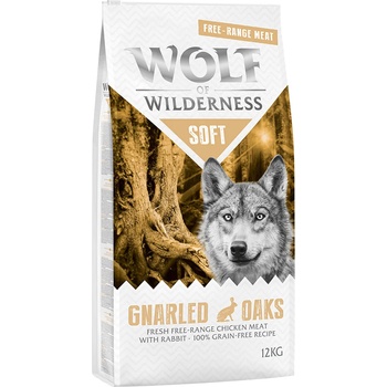Wolf of Wilderness 2х12кг Gnarled Oaks Lakes Wolf of Wilderness, суха храна за кучета с пилешко и заешко