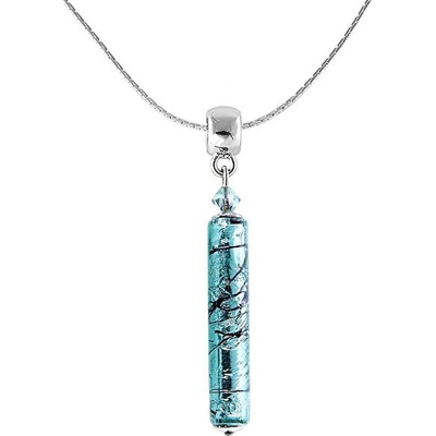 Lampglas Krásny náhrdelník turquoise love s rýdzim striebrom v perle NPR10