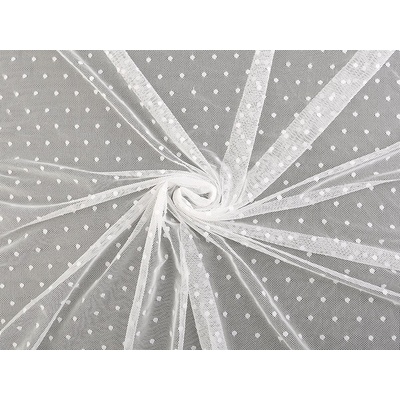 Prima-obchod Exkluzivní elastický tyl PAD s puntíky, barva 1 Off White