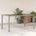vidaXL Градинска маса със стъклен плот сива 150x90x75 см полиратан (365532)