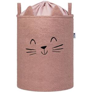 SIPO Букле кош за съхранение на играчки Sipo - XL с връзка, розова котка (PAT72929)