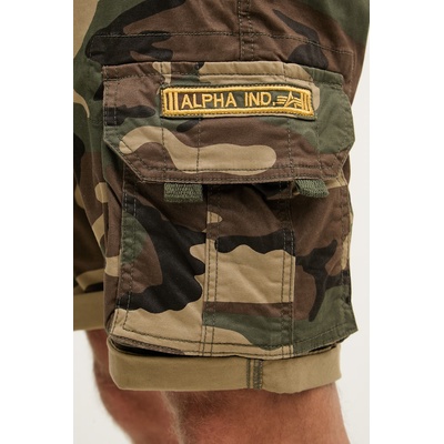 Alpha Industries къс панталон карго мъжки от памук с еластан Crew Short Camo (196201)