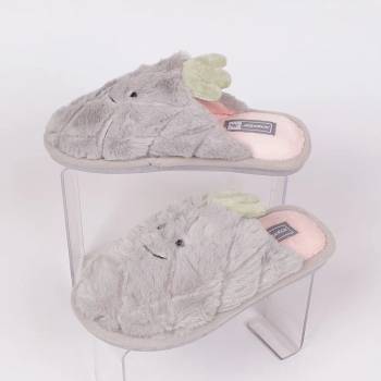 Image 1 of Плюшени пантофи в сив цвят - ананас