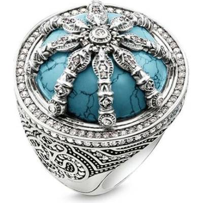 Thomas Sabo Prsten Tyrkysové kolo TR2025 646 17 Sterling silver blac