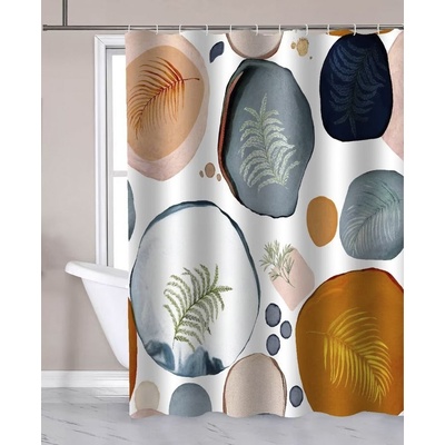 Aqualine Kapradí ZP014 180 x 180 cm bílo-hnědý se vzorem