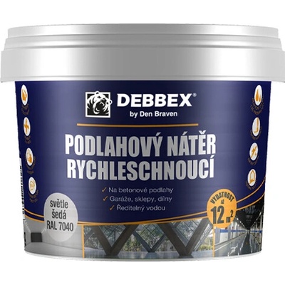 Den Braven Podlahový nátěr RYCHLESCHNOUCÍ 4 kg kbelík šedá