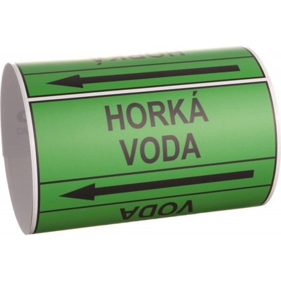 Páska na značení potrubí Signus M25 - HORKÁ VODA Samolepka 130 x 100 mm, délka 1,5 m, Kód: 25886