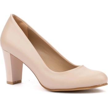 Бежови дамски обувки от еко кожа