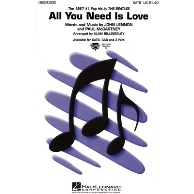 All You Need Is Love The Beatles noty pro sbor SATB a klavír 1017699