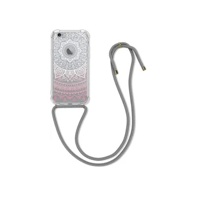 kwmobile Прозрачен калъф с дизайн индийско слънце за Apple iPhone 6 - розов