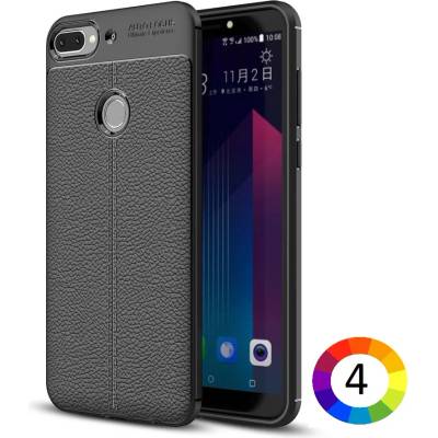 HTC Desire 12+/12 Plus Удароустойчив Litchi Skin Калъф и Протектор
