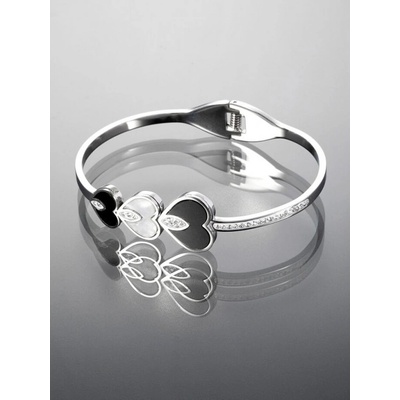 Prosperk náramek z chirurgické oceli srdce stříbrná S4899