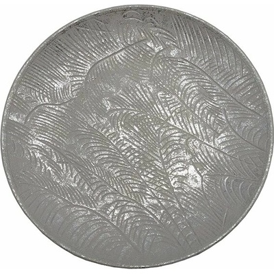 GOBA Tanier dekoračný – drevený, strieborný 29 cm