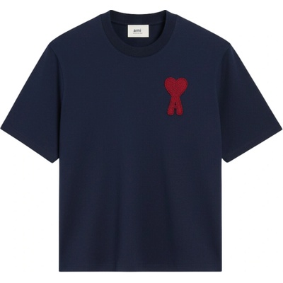 AMI PARIS Coeur Patch Navy Blue tričko Tmavě modrá