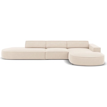 Micadoni Ъглов диван от бежово кадифе (десен ъгъл) Jodie - Micadoni Home (MIC_RRCO_51_F1_JODIE1)