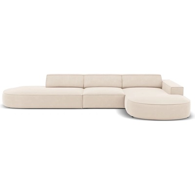 Micadoni Ъглов диван от бежово кадифе (десен ъгъл) Jodie - Micadoni Home (MIC_RRCO_51_F1_JODIE1)