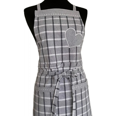 Mks & Porizbags Dámská kuchyňská zástěra z kanafasu Srdce