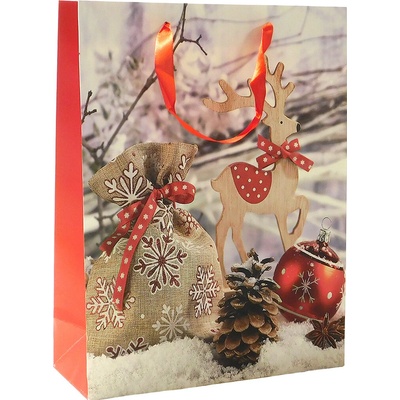PROHOME - Dárková taška vánoční 25,5x33x10cm