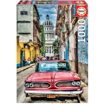 Educa Винтидж кола в старата Хавана - пъзел 1000 части