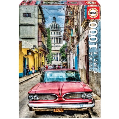Educa Винтидж кола в старата Хавана - пъзел 1000 части