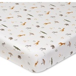Interbaby Бебешки чаршаф с ластик Interbaby - Jirafa Savanna, 60 x 120 cm, бежов (BAJE004-05) - ozone