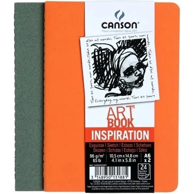 Canson Lot 2 Hardbound Books Inspiration Скицник 24 A6 96 g Vert Green/Orange (C400100267)