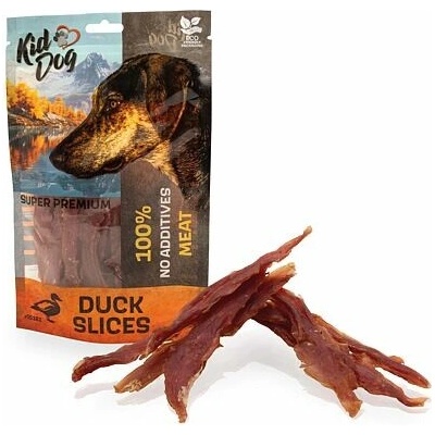 KIDDOG SUPER PREMIUM 100% kačacie prsia bez aditív prúžky 80 g
