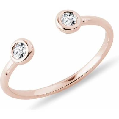 Klenota Otvorený prsteň s bezel diamantmi z ružového zlata k0661024