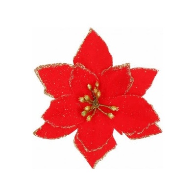 SPRINGOS Vánoční hvězda s klipem 13x13 cm červená CA0732-XG