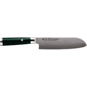 Satake Японски нож - SATAKE - ламинат дамаск - стомана MVS10cob - дръжка Mikarta - Santoku - 170mm