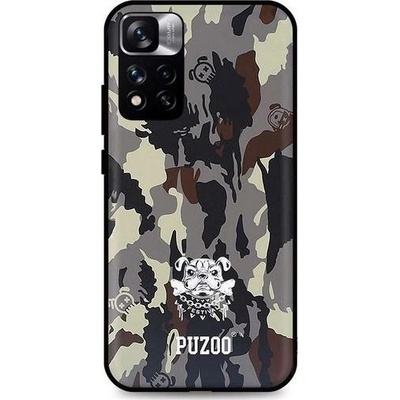 Pouzdro TopQ Xiaomi Redmi Note 11 Pro+ 5G 3D silikon Maskáčové s buldokem