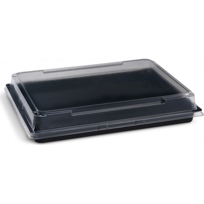 Wimex Miska na Sushi, PET čierna 185 x 127 x 20 mm + viečko, 400 sád