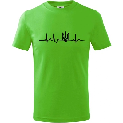 Ekg Ukrajina trojzubec tričko detské Apple Green