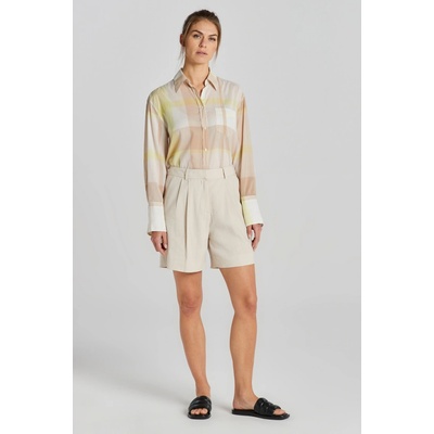 Gant ŠORTKY STRETCH LINEN TAILORING SHORTS hnědá