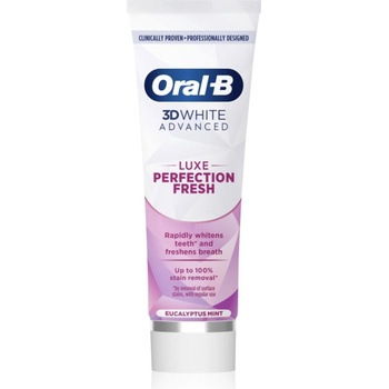 Oral-B 3D White Luxe Perfection Fresh избелваща паста за зъби Eucalyptus Mint 75ml