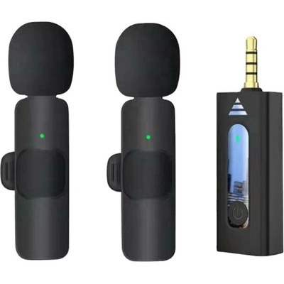 K35 Bezdrôtový klopový mikrofón 2 x + prijímač s 3,5 mm konektorom