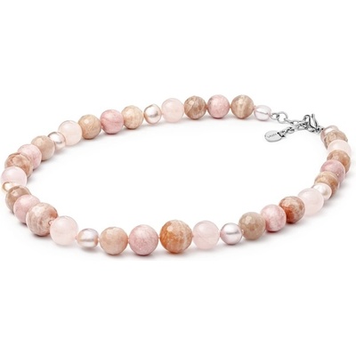 Gaura Pearls s polodrahokamy amira perla sluneční kámen opál křemen 202-51 Barevná/více barev