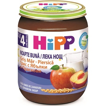 Image 1 of HiPP Био Млечна каша "Лека нощ" Грис, ябълка и праскова 190 гр. - 4+ месеца
