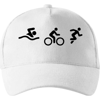 Triathlon postavy so zahnutým šiltom a látkovou sponou Biela