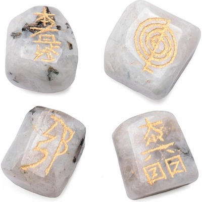 Nefertitis Reiki sada z měsíčního kamene se symboly Usui Reiki NF27866 - cca 2 až 2,8 cm