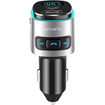 4smarts Media Assist 2 Car Charger with FM Transmitter and Media-In - зарядно за кола (Quick Charge) с трансмитер, MicroSD карта и дисплей (черен)