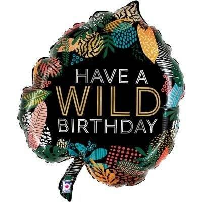 GRABO fóliový balónek List tropický Have a wild Bday 30" 76cm nafukovací