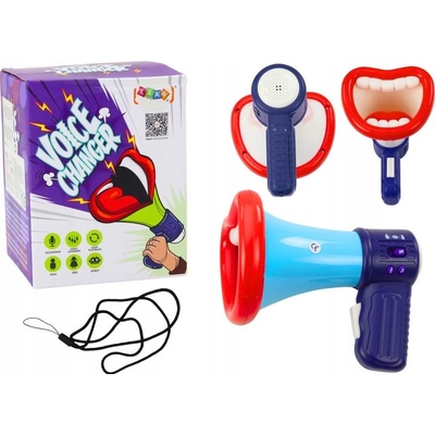 LEAN Toys Megafon Hlasový měnič Nahrávání tří hlasových režimů Ústa Modrá