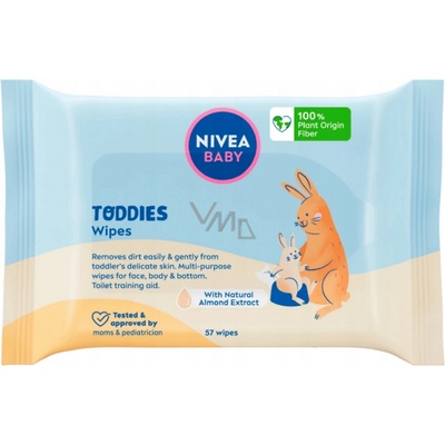 Nivea BABY Toddies Vlhčené obrúsky biologicky rozložiteľné 57 ks
